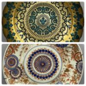 JAPANESE PORCELAIN CHARGER - early 20th century, various figures and floral decoration, 46cms