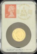 2017 QUEEN ELIZABETH II FULL GOLD 200TH ANNIVERSARY DATE STAMP SOVEREIGN - maximum authorised