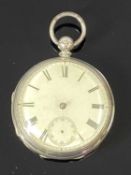 ABERGELE MAKER SILVER CASED POCKET WATCH - signed to the movement 'Pierce Davis, No 9141', requiring