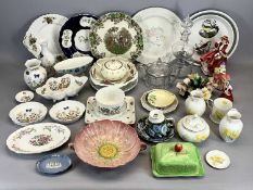 CHINA & GLASSWARE ASSORTMENT - a Carlton ware twin-handled Poppy?? dish, 21cms diameter, Crown Ducal