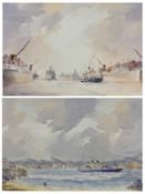 ALAN STARK watercolours (2) - 'The Waverley on the Clyde', signed lower left, 31 x 47.5cms and