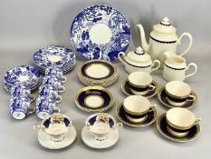 TEAWARE - Royal Crown Derby 'Blue & White', approx 20 pieces, Queens Langham, Crown Ducal, ETC