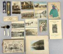 MIXED COLLECTABLES & EPHEMERAL GROUP - to include two silver bladed and mother of pearl fruit