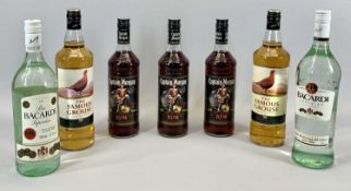 ALCOHOL - The Famous Grouse 1 ltr bottle, 40% vol (2), Captain Morgan Rum 700ml bottle, 40% vol (