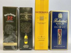 ALCOHOL - four bottles in gift boxes - Ballantynes Gold Seal 12yr Old Reserve, The Antiquary 12yrs