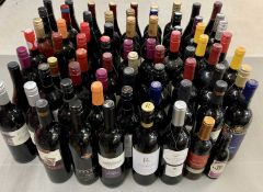 ALCOHOL - red wine, mixed collection of 60 standard bottles