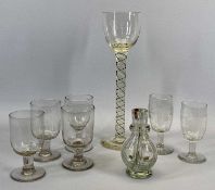 TALL ENGLISH WINE GLASS - with plain bowl, airtwist stem and circular foot, 36.5cms H, a set of four
