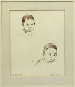 EDNA LUMB pen and ink - 'S20 Tome', signed, 24 x 20cms