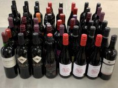 ALCOHOL - red wine, a mixed collection of 48 standard bottles