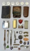 MIXED COLLECTABLES GROUP - to include Ronson and other pocket lighters, enamel and other badges,