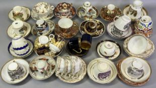18TH CENTURY & LATER CABINET CUPS & SAUCERS, TEA BOWLS ETC - makers include Royal Worcester,