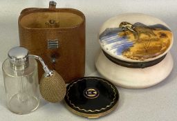 A GUERLAIN BACCARAT TRAVEL PERFUME ATOMIZER marked ‘Guerlain’ to the metal mount and glass, in