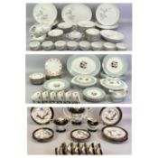 NARUMI JAPAN BLUE ROSE PATTERN DINNER & TEA SERVICE, approx 49 pieces, a Chinese floral decorated