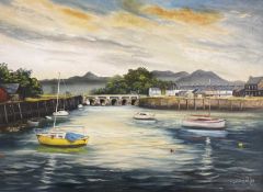 DOROTHEA HYDE oil on canvas - titled 'Porthmadog', signed, 40 x 55cms