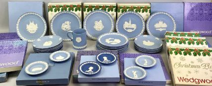 WEDGWOOD BLUE JASPERWARE - a large collection including a quantity of Christmas plates, some