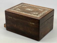 REGENCY ROSEWOOD LADY'S WORKBOX - with mother of pearl scrolled inlay, the plush lined interior