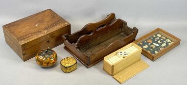 VICTORIAN MAHOGANY TWO DIVISION CUTLERY TRAY, 18cms H, 36cms W, 22cms D, Victorian rosewood