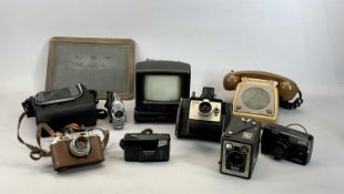 VISIOLUX MODEL 1421B 5.5 IN BLACK & WHITE TELEVISION with AM/FM radio, adaptor and car chord, a