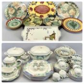 VILLEROY & BOCH 'PASADENA' PATTERN DINNER & TEA SERVICE including two octagonal tureens, two