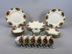 ROYAL ALBERT OLD COUNTRY ROSES DINNER/TEA SERVICE FOR 6 PERSONS - 6 x 26.5cm plates, 6 x 16cm