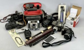 CAMERAS & ACCESSORIES - a collection to include Nikon F80 SLR and two recorders, ETC