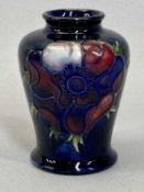 MOORCROFT PEONY VASE - of shouldered form with narrow neck, blue ground, impressed mark and