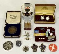 VINTAGE SILVER & OTHER MEDALLIONS, BADGES & OTHER COLLECTABLES - to include various motor vehicle