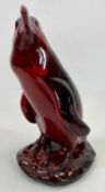 ROYAL DOULTON FLAMBE FIGURE BY NOKE OF A PENGUIN - black printed mark and signature to the base,