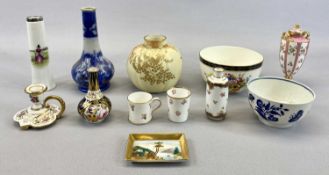 A LOCKE & CO WORCESTER BLUSH IVORY VASE - of squat circular form, gilded with ferns and leaves,