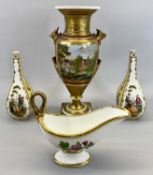 HELENA WOLFSOHN FOR DRESDEN - a pair of porcelain bottle vases of panel form, the opposing panels