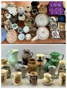 MIXED CERAMICS - Denby lidded casserole dishes (3), various Studio Pottery items, collector's