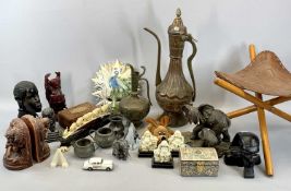 MISCELLANEOUS ITEMS - including composite Egyptian bust, 13cms H, a pair of composite bookends,