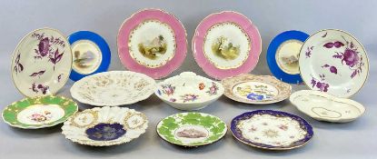 PORCELAIN HAND PAINTED DECORATIVE PLATES - a collection of 1820s onwards, Royal Worcester, a pair