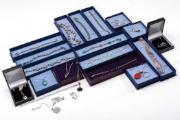 ASSORTED SILVER JEWELLERY, to include earrings, bracelets, necklaces, rings ect. (qty)