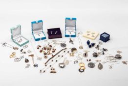 ASSORTED SILVER JEWELLERY, to include earrings, bracelets, necklaces, rings ect. (qty)