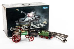 A TINPLATE CLOCKWORK, LIVE STEAM & RC TOYS, comprising O Gauge clockwork 040 engine, repainted