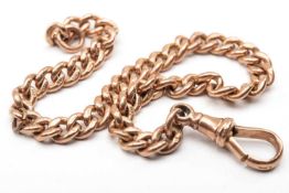 9CT GOLD ALBERT CHAIN, curblink, lobster claw, appr. wt. 14.4g