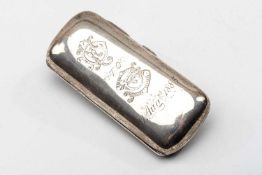 VICTORIAN CIGAR CASE, Deakin and Francis, Birmingham 1882 , engraved with Scottish family Gryffin