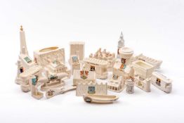 ASSORTED CRESTED CHINA, comprising vintage transport buildings and architectural monuments etc.,