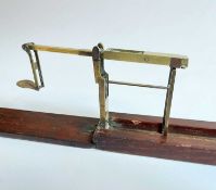 STEPHEN HOUGHTON & SON GUINEA SCALE, folding brass with slide, in mahogany case with instruction