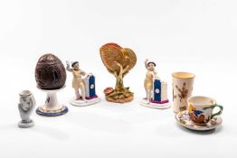 GROUP COLLECTABLE PORCELAIN, comprising a Royal Worcester bone china nautilus shell vase, pattern