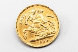 VICTORIAN GOLD HALF SOVEREIGN, 1900, 3.9gms Provenance: deceased estate Carmarthenshire