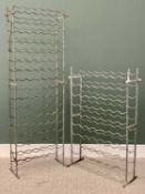 GALVANIZED STEEL WINE RACKS (2) - one hundred and two bottle capacity, 179cms H, 59cms W, 31cms