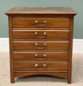 EDWARDIAN MAHOGANY MUSIC SHEET CABINET - rectangular top with moulded edge, over five fall front