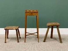 GEORGIAN MAHOGANY KETTLE STAND - having a shaped galleried top and pull-out tray, on four tapering
