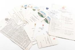 H M YACHT BRITANNIA - five printed menu cards from March to November 1985 from Lisbon to St Vincent,