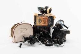 ASSORTED FIXED SPOOL SPINNING REELS, comprising boxed JW Young 'The Ambidex' reel with second