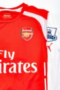 MATCH WORN 2014-15 PREMIERSHIP LEAGUE ARSENAL FC RED & WHITE LONG SLEEVE SHIRT, by Puma, worn by