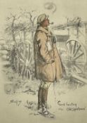 'SNAFFLES' CHARLES JOHNSON PAYNE (1884-1967) 'The Gunner' colour print - with Snaffles blind stamp