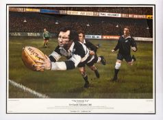 ELIN SIAN BLAKE limited edition (68/999) colour print - titled 'The Greatest Try' to commemorate the